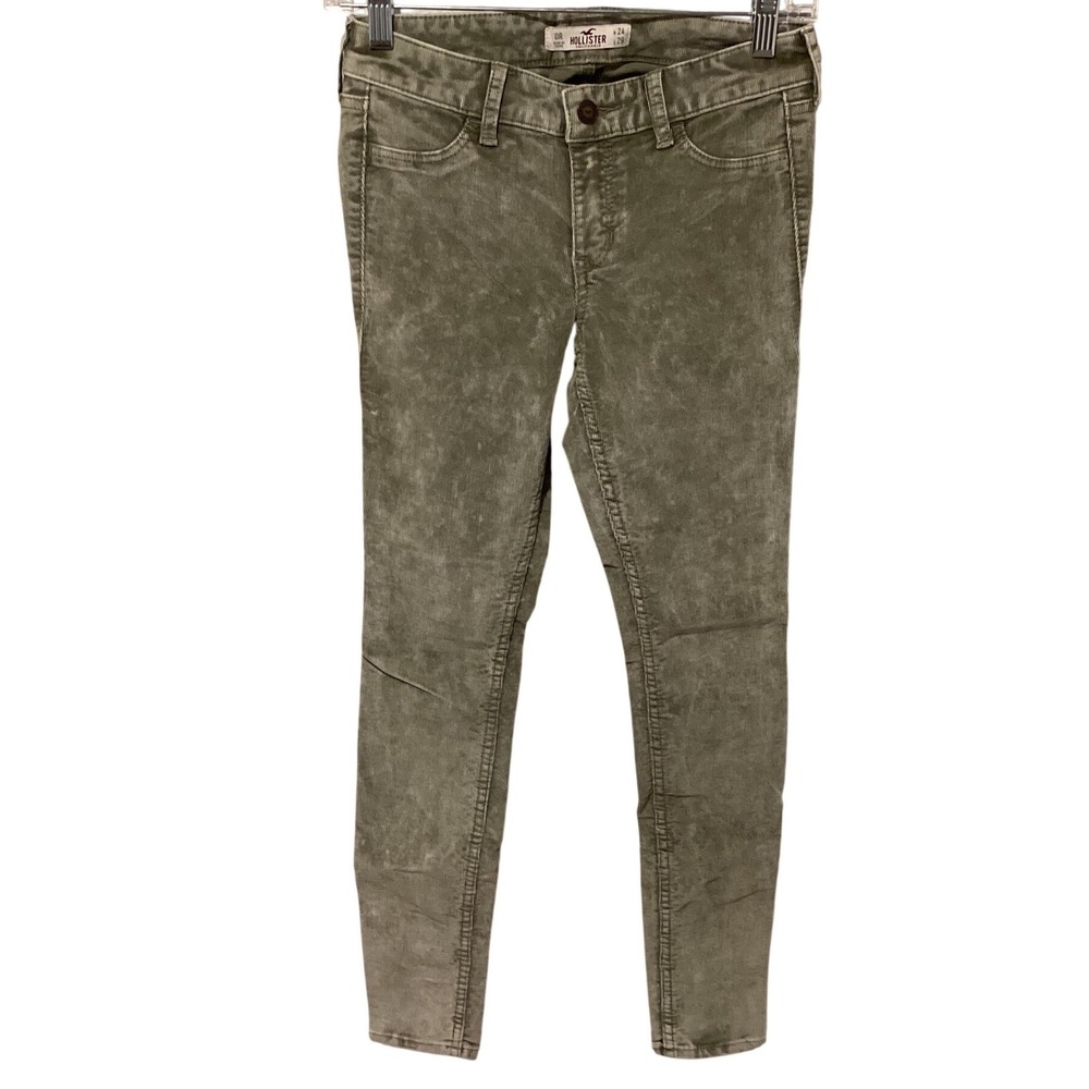 Hollister Corduroy Skinny Pants Olive Green Women's‎ Size 0R 24W 29L